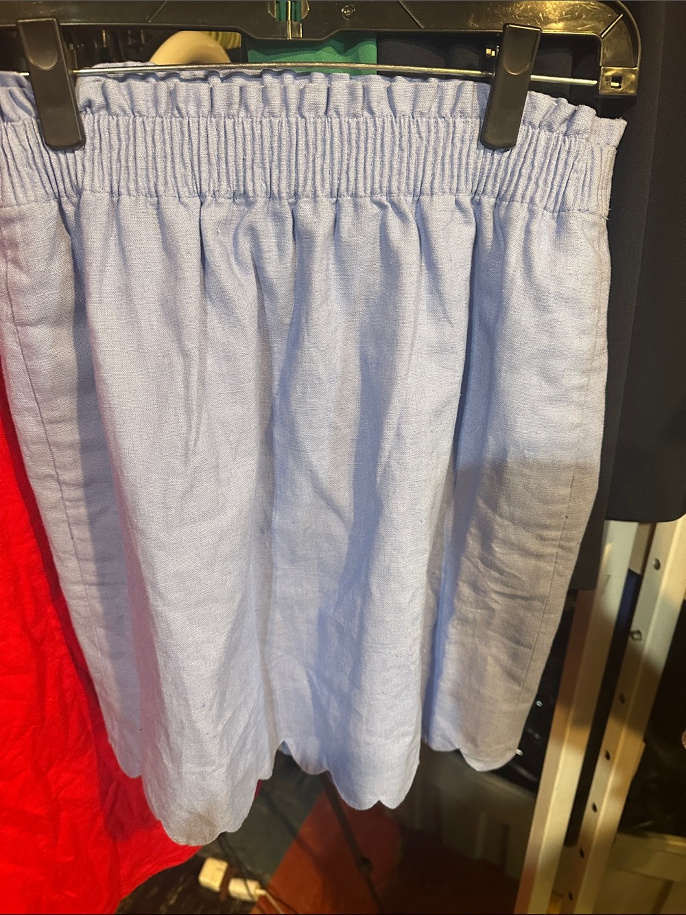 J. Crew Light Blue Elastic-Waist Circle Skirt 0